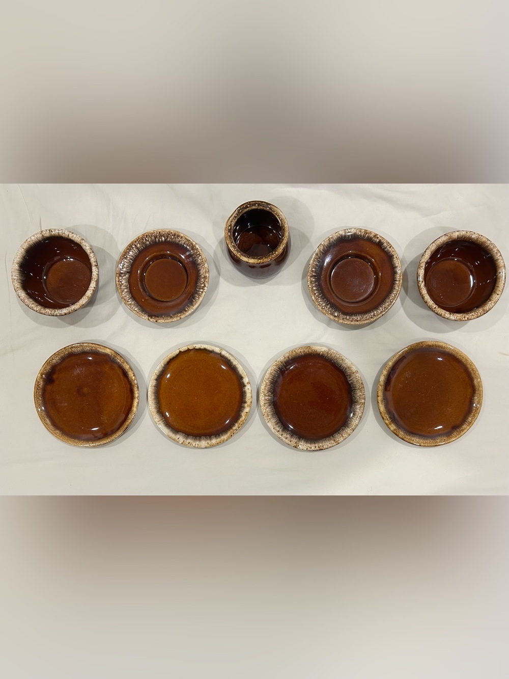 Vintage Hull Drip Ware Pottery 9 Peice Lot